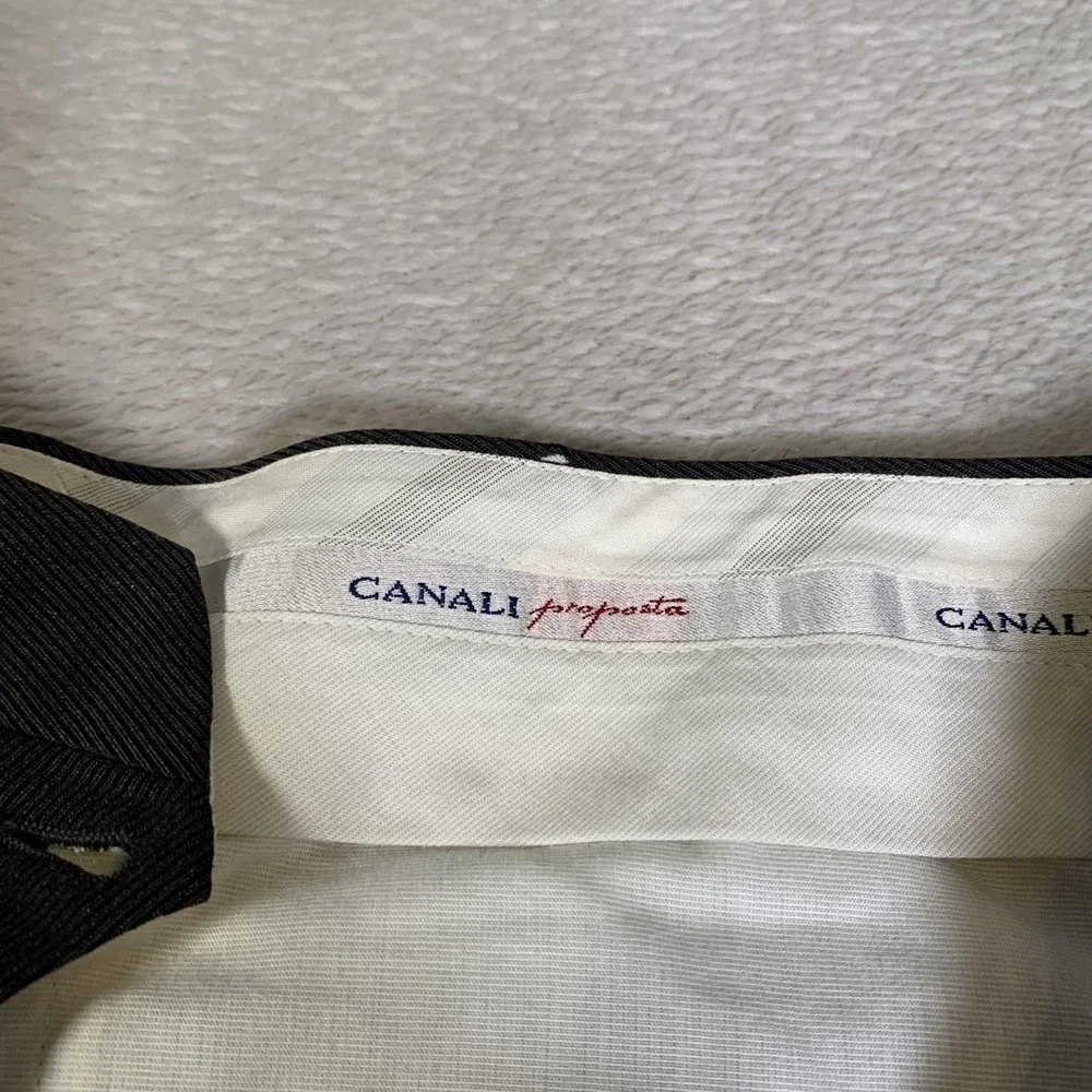 Canali Proposta Pants Mens 40x30 (Tag IT 58) Gray Wool Dress Classic Italy FLAWS